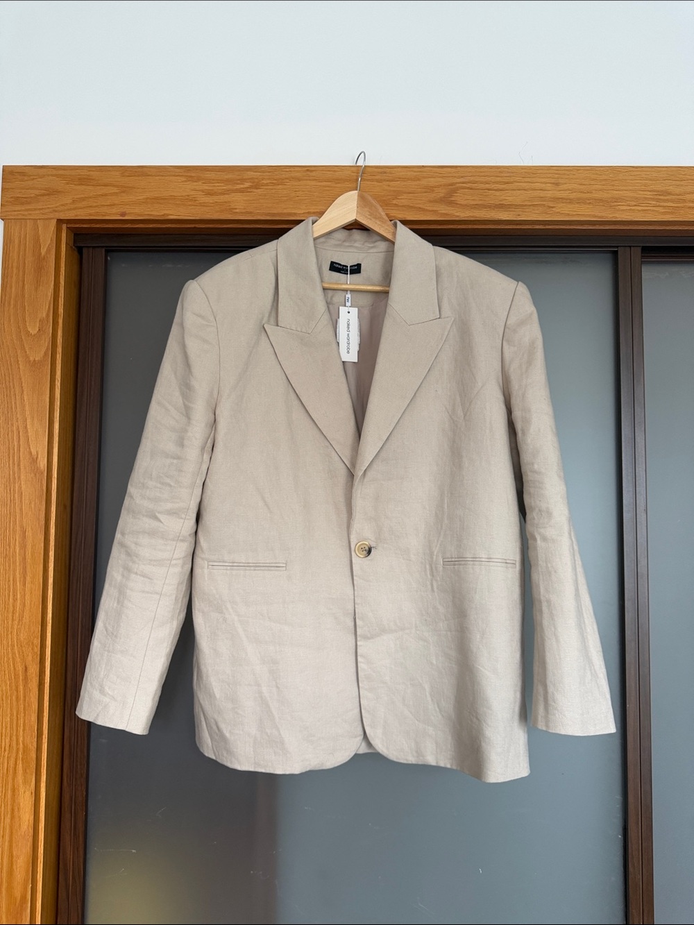 NWT Linen naked wardrobe Oversized Linen Single-Button Blazer